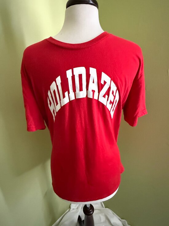 Old Navy Women’s Red “Holidazed” Graphic Tee Medium - Picture 1 of 3